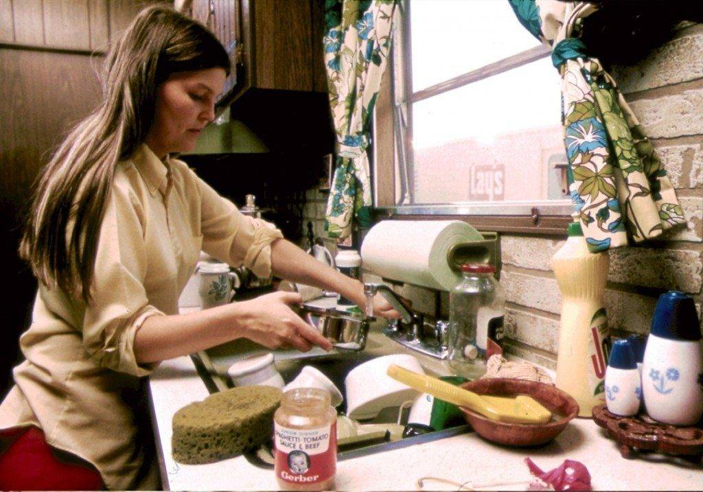 woman doing chores