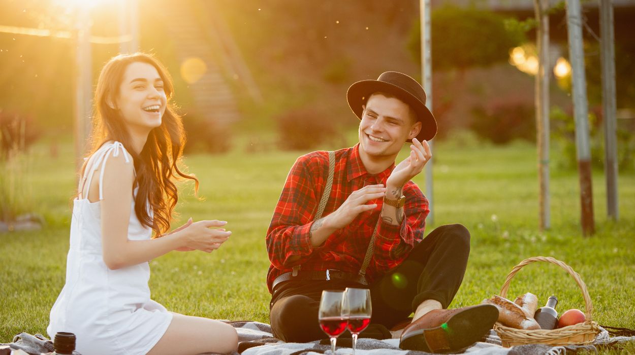 Couple enjoying a picnic in the park