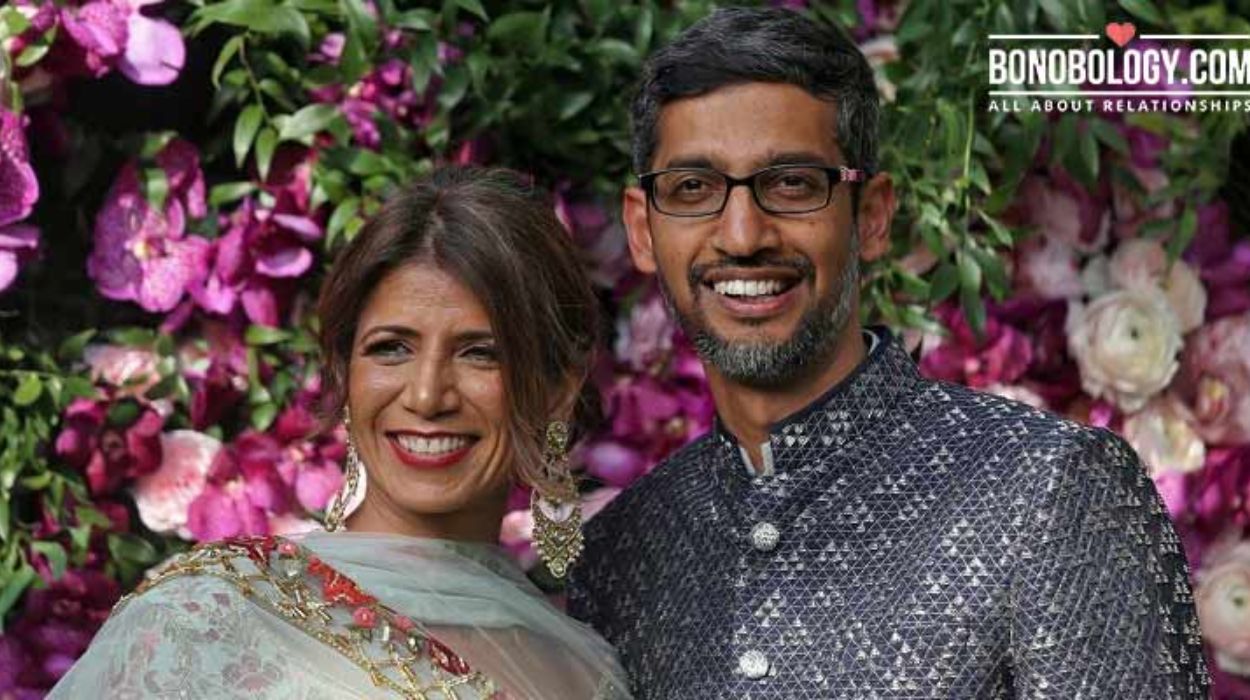 Sundar Pichai and his wife Anjali Pichai