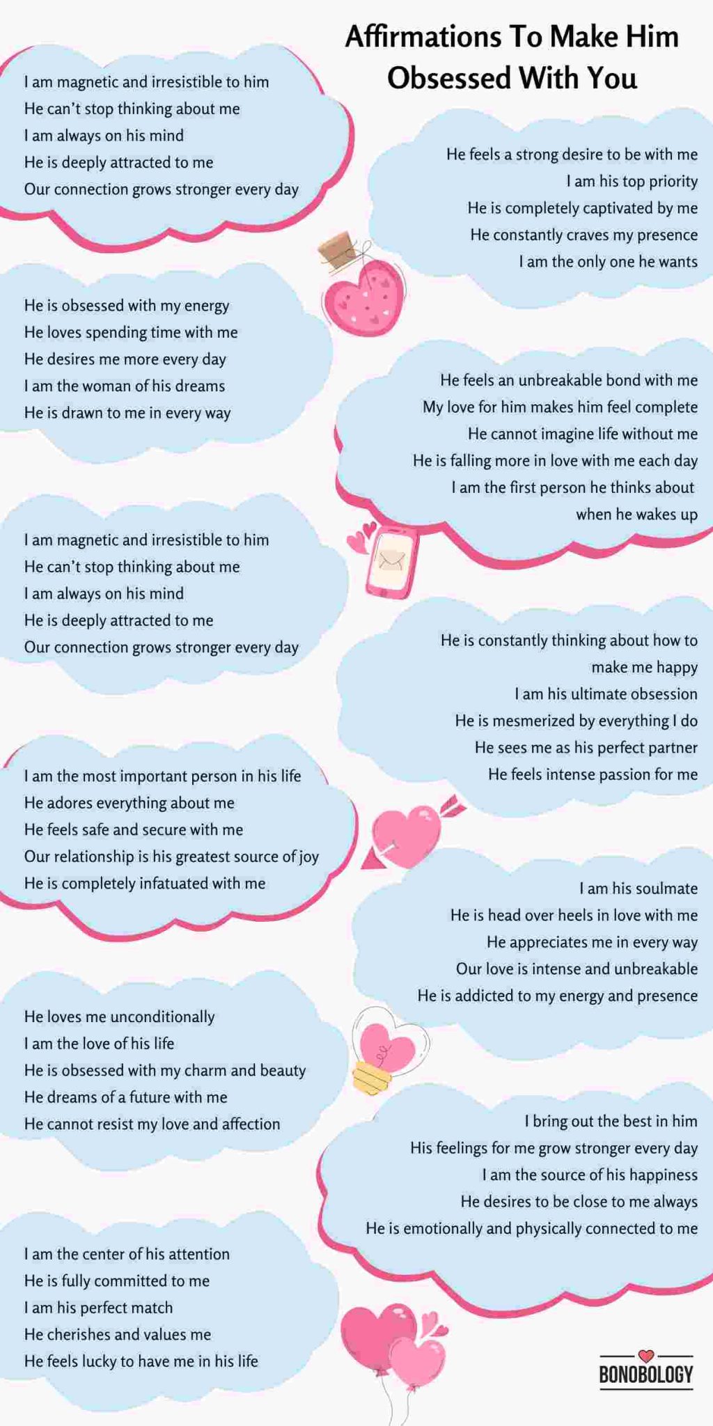 infographic on Affirmations To Make Him Obsessed With You