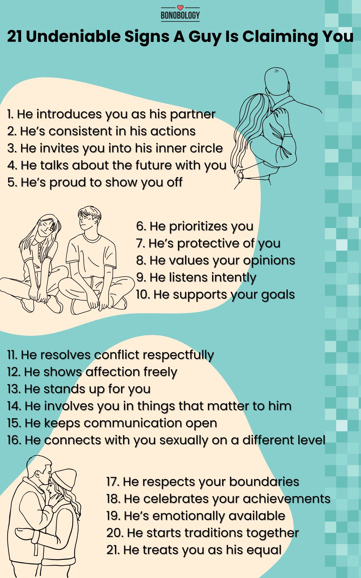 Infographic on Signs A Guy Is Claiming You